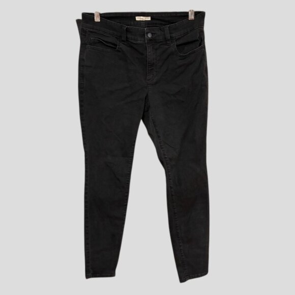 Eileen Fisher Organic Cotton Mid Rise Black Skinny Denim Jeans - Picture 4 of 11